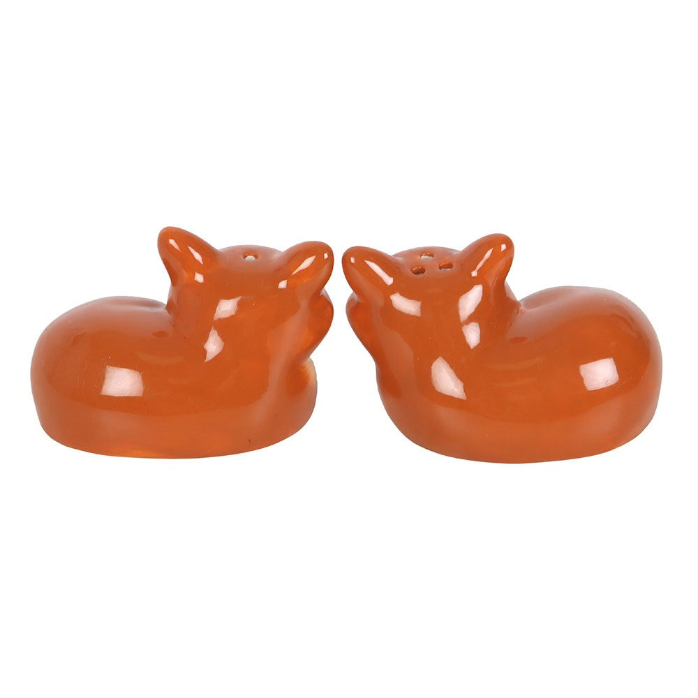 Ceramic Fox Shaped Salt & Pepper Pot Set