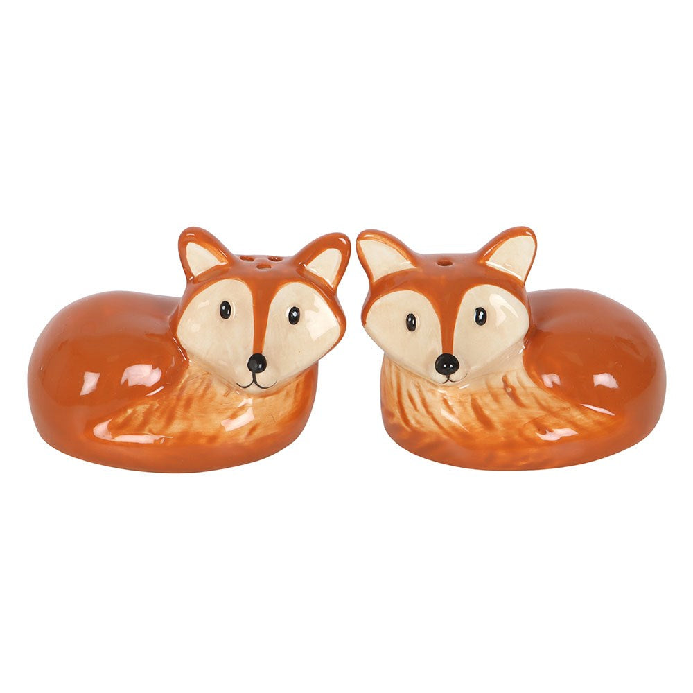 Ceramic Fox Shaped Salt & Pepper Pot Set