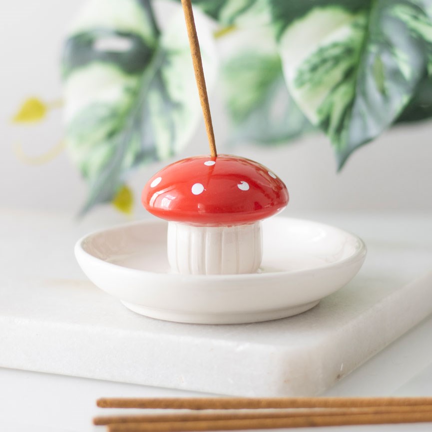 Ceramic Mushroom Incense Stick Holder