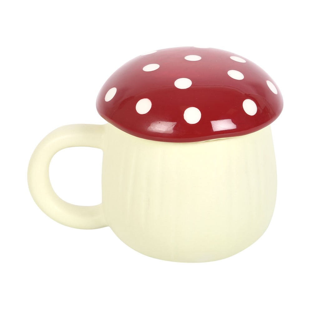 Ceramic Mushroom Shaped Lidded Mug
