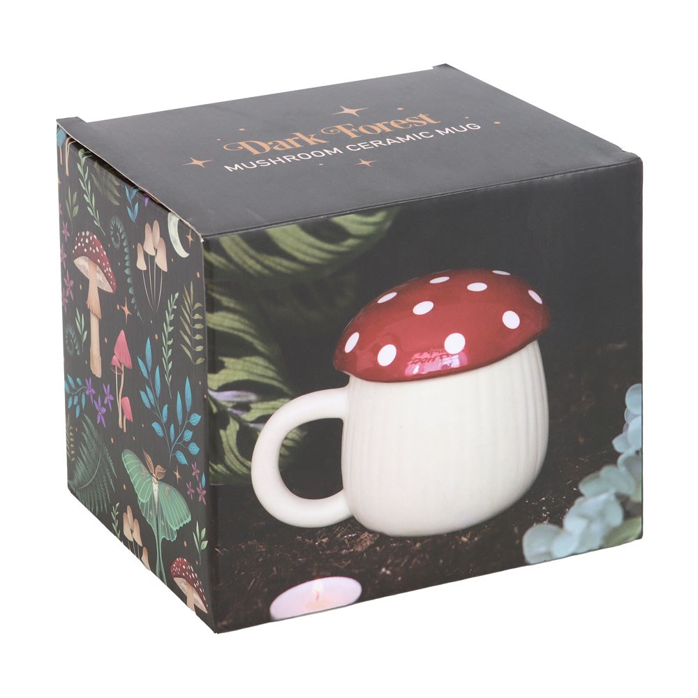 Ceramic Mushroom Shaped Lidded Mug