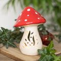 Ceramic mushroom tealight holder, a charming decorative candle accessory