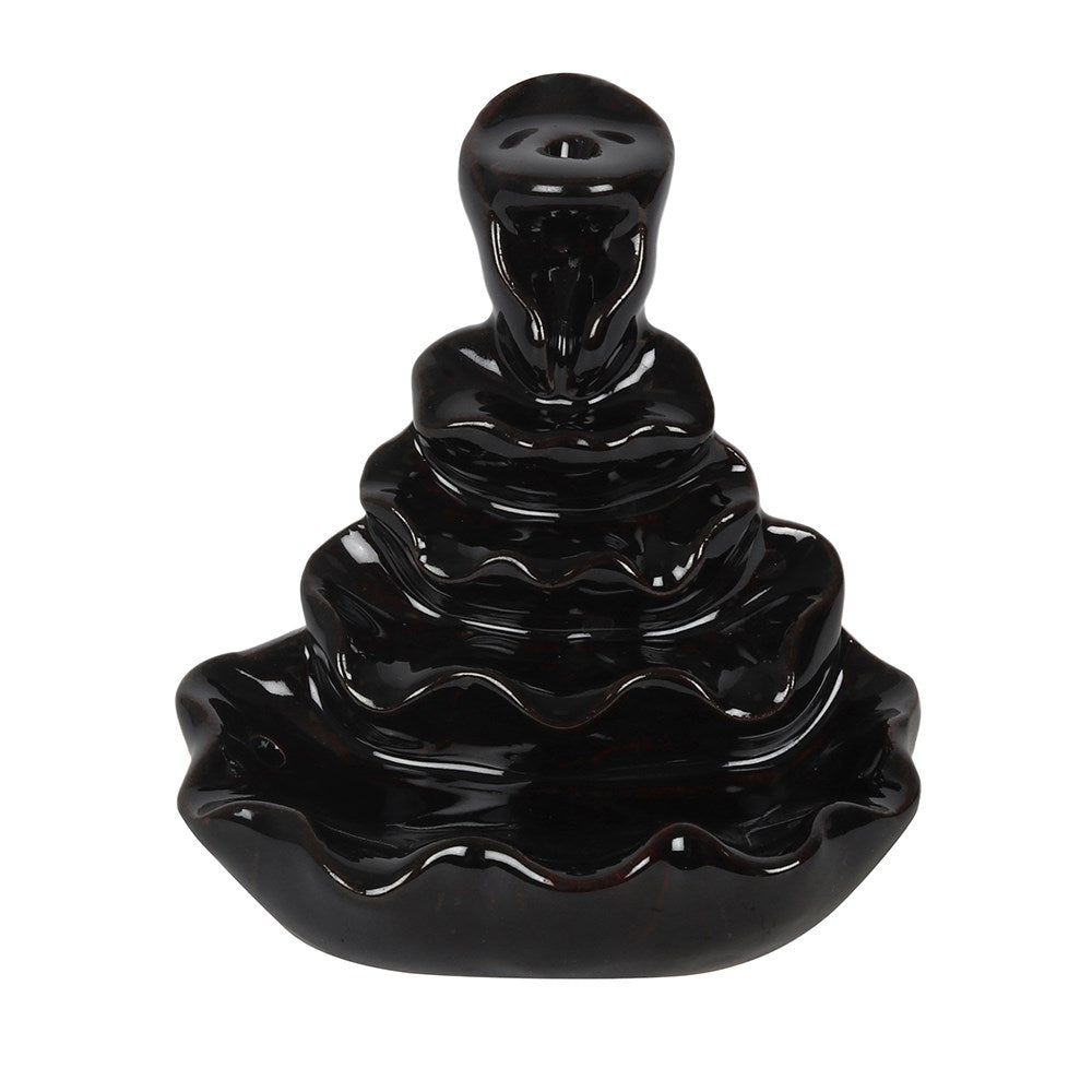Black Ceramic Ripple Effect Backflow Incense Burner