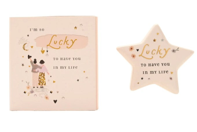Ceramic "Lucky" Star Matchbox Token