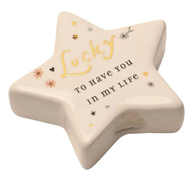 Ceramic "Lucky" Star Matchbox Token