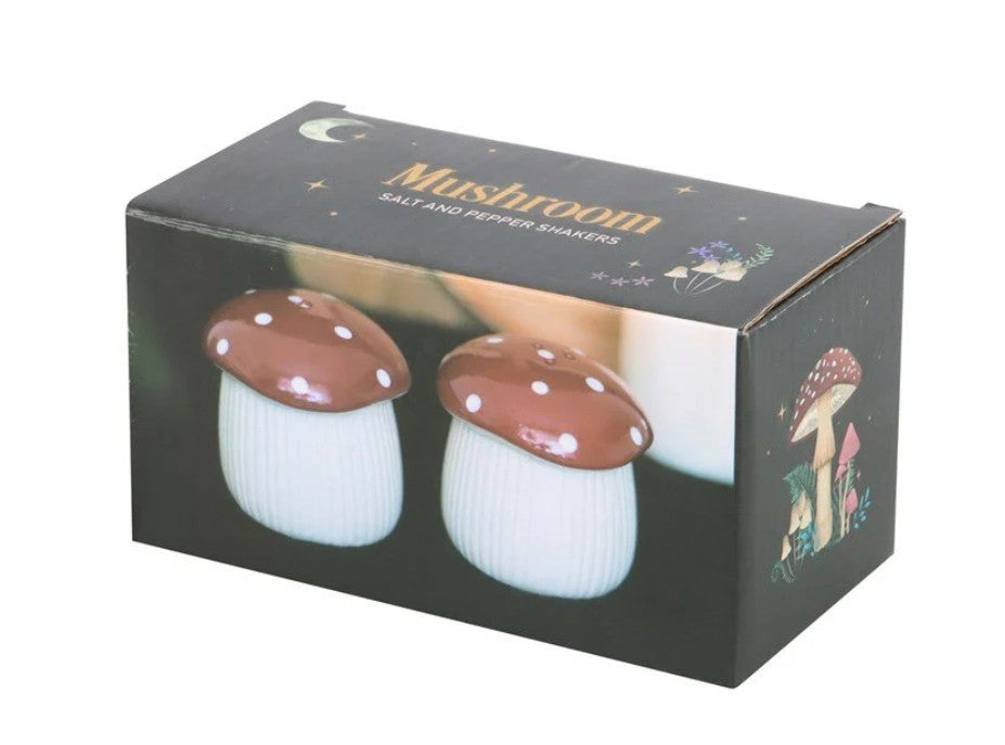 Ceramic Mushroom Shaped Salt & Pepper Shakers