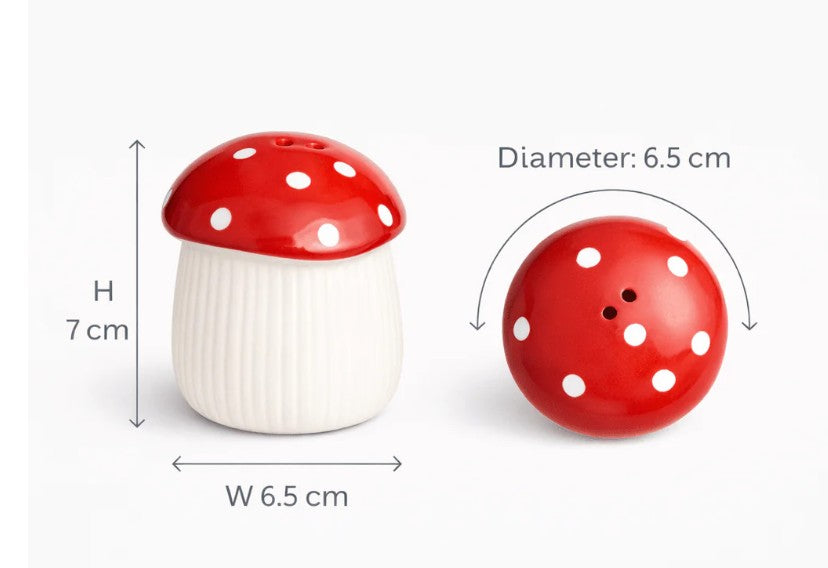 Ceramic Mushroom Shaped Salt & Pepper Shakers