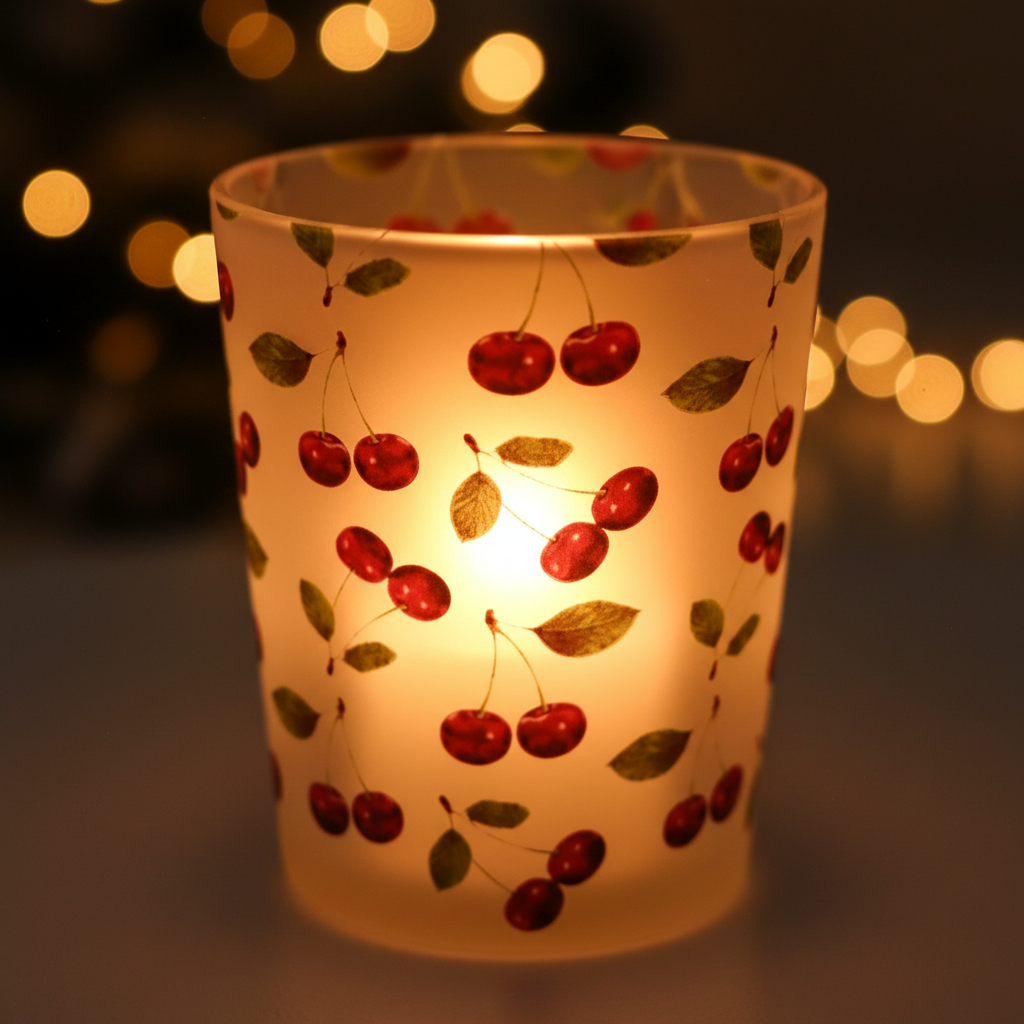 Cherry Votive - Close-up Warm Glow