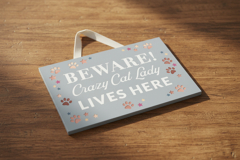 Crazy Cat Lady Sign on Wood - Take 2