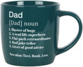 Dad definition ceramic mug presented in a gift box with printed humorous dictionary-style text design.