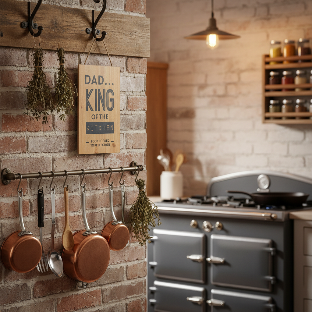 Dad King Of The Kitchen Wooden Hanging Sign