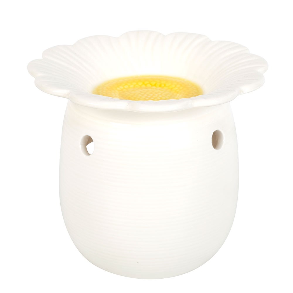 Ceramic Daisy Shaped Oil Burner & Wax Warmer