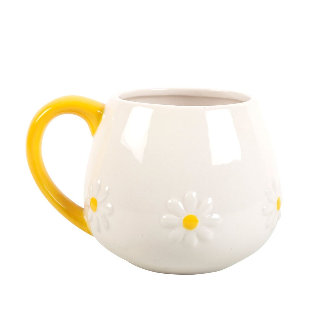 Daisy Pattern Rounded Ceramic Mug