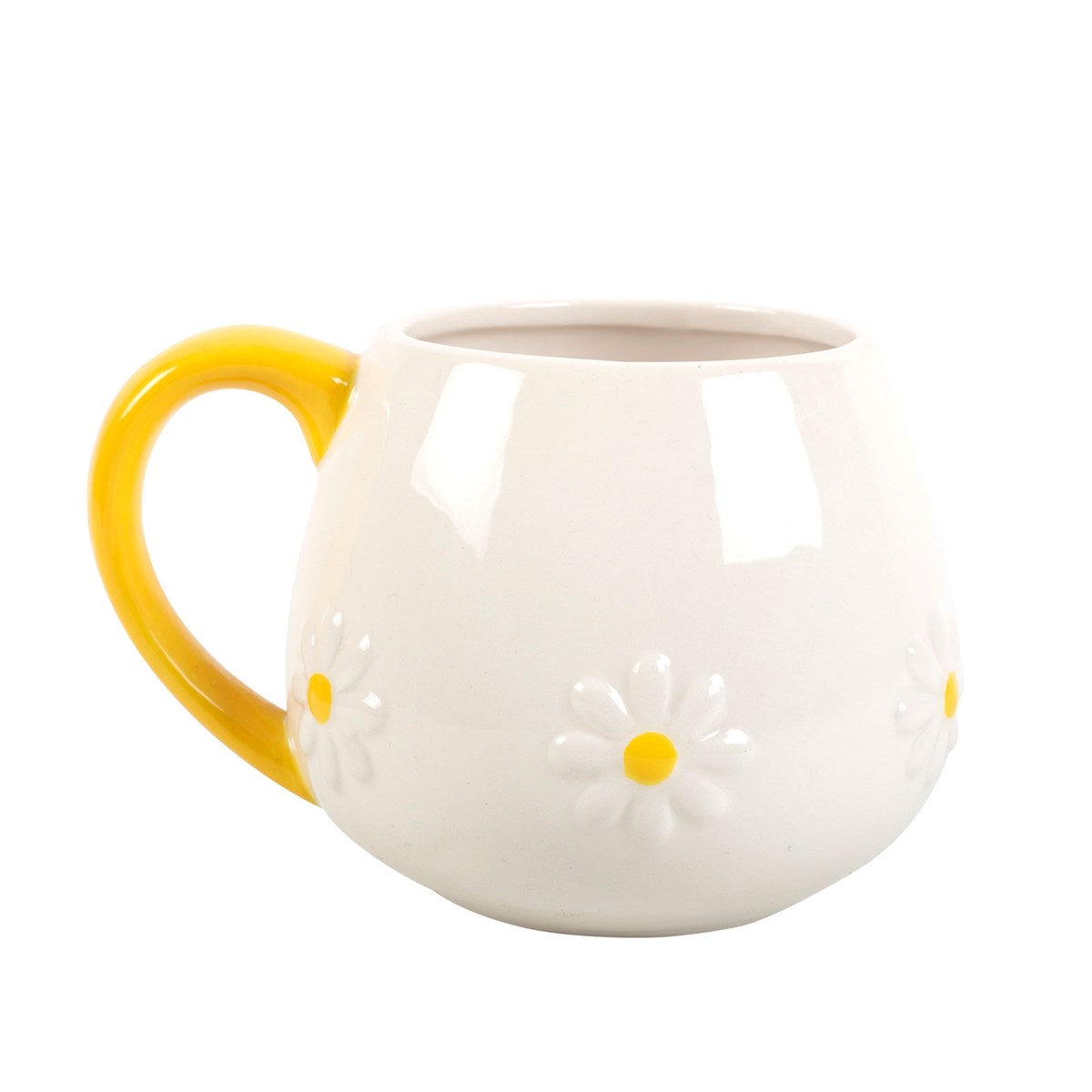 Daisy Pattern Rounded Ceramic Mug