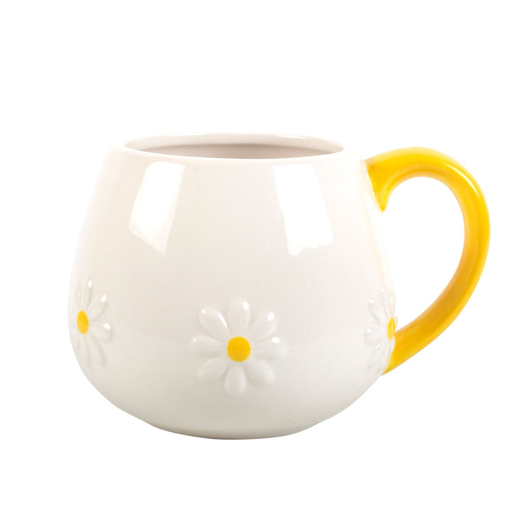 Daisy Pattern Rounded Ceramic Mug