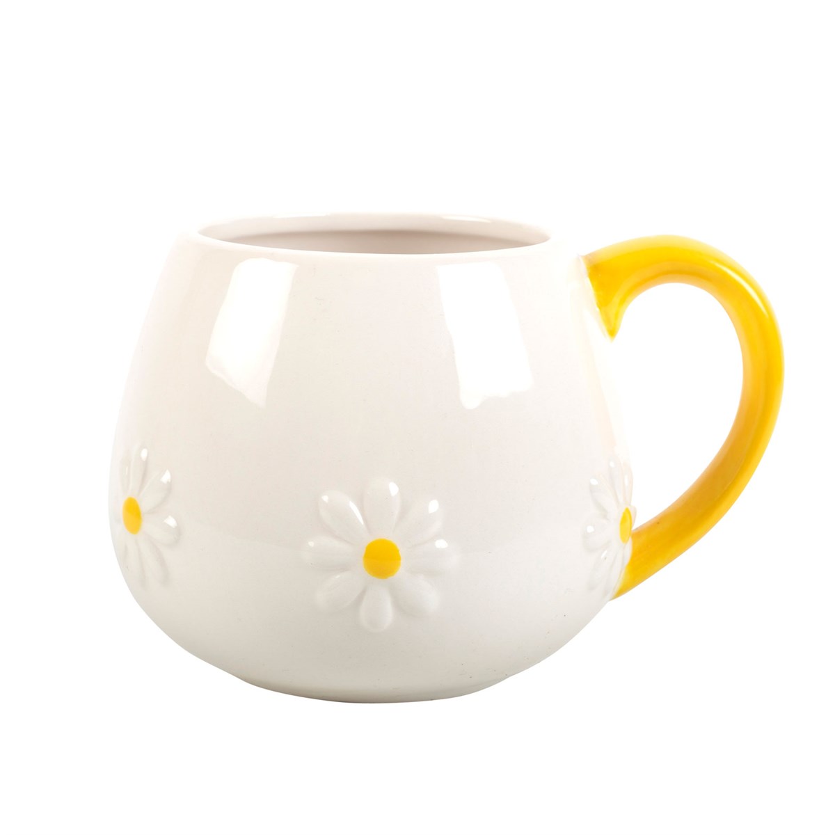 Daisy Pattern Rounded Ceramic Mug