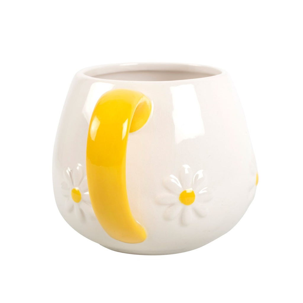 Daisy Pattern Rounded Ceramic Mug