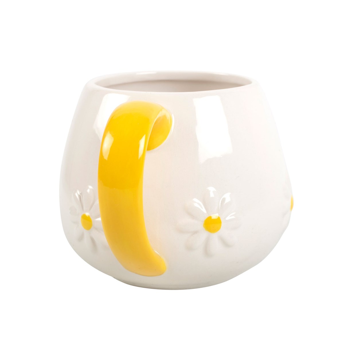 Daisy Pattern Rounded Ceramic Mug