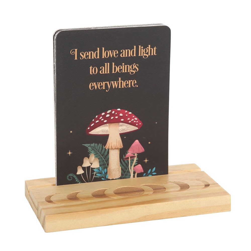 Dark Forest Affirmation Cards With Wooden Stand