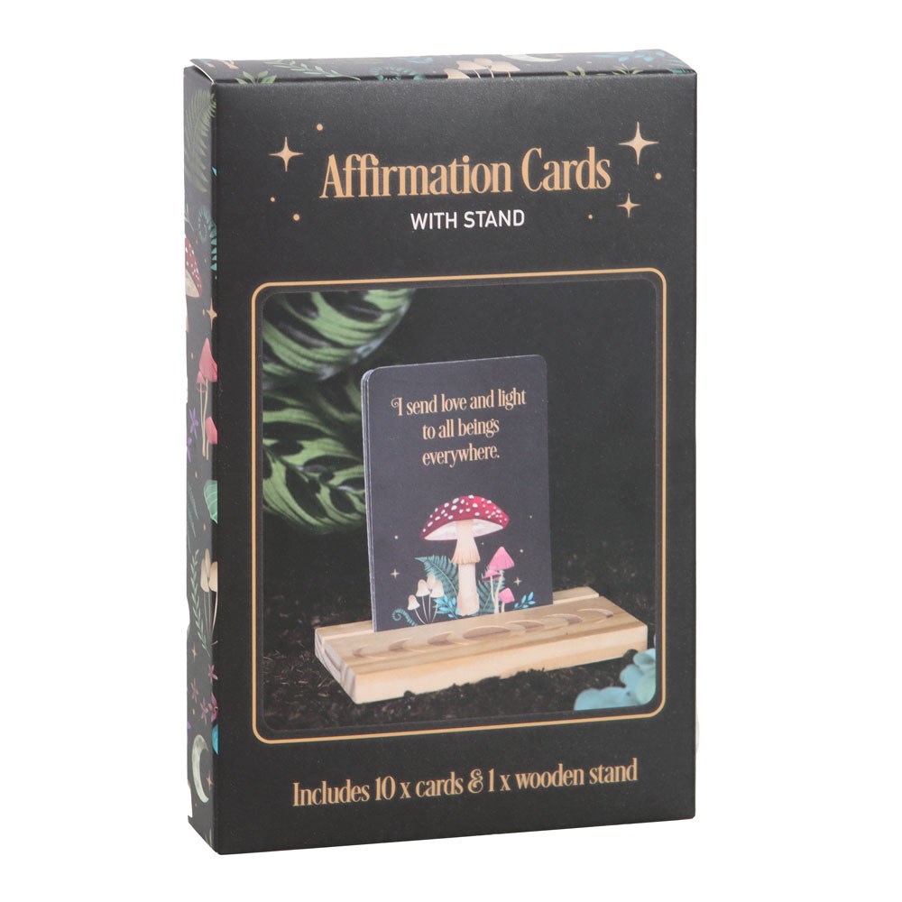 Dark Forest Affirmation Cards With Wooden Stand