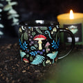 Dark forest mushroom print ceramic mug, perfect for cosy woodland-themed decor