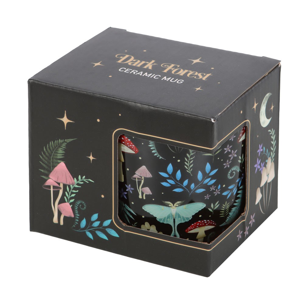 Dark Forest Mushroom Print Ceramic Mug