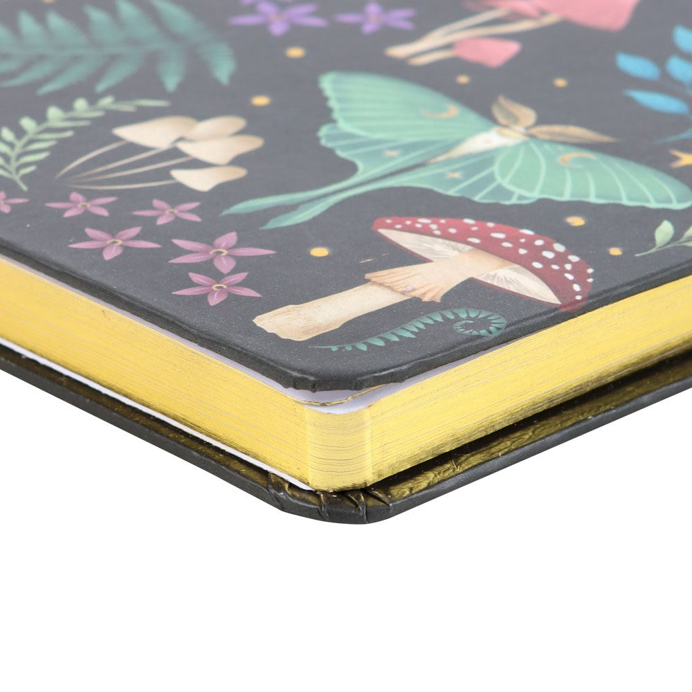 Dark Forest Mushroom Print A5 Lined Notebook