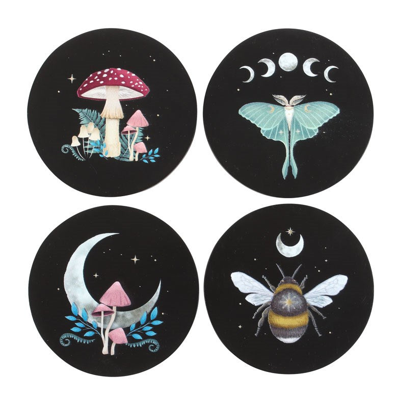 Dark Forest Wooden Coasters - Set Of 4