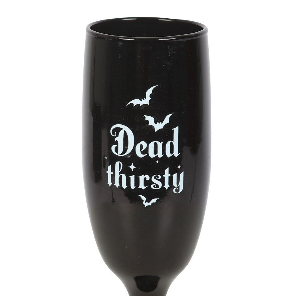 Pair Of Dead Thirsty Gothic Champagne Flutes
