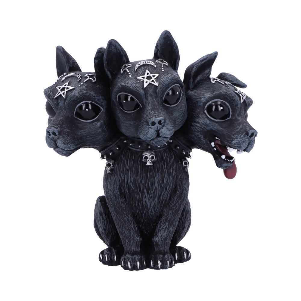 Diabarkus occult Cerberus figurine 10.5cm, striking multi-headed dog ornament