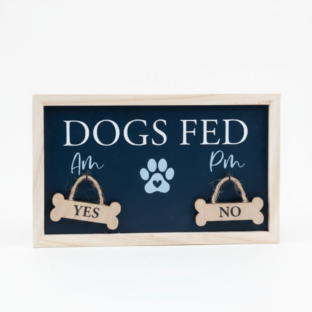 Dogs Fed Hanging Sign - detail
