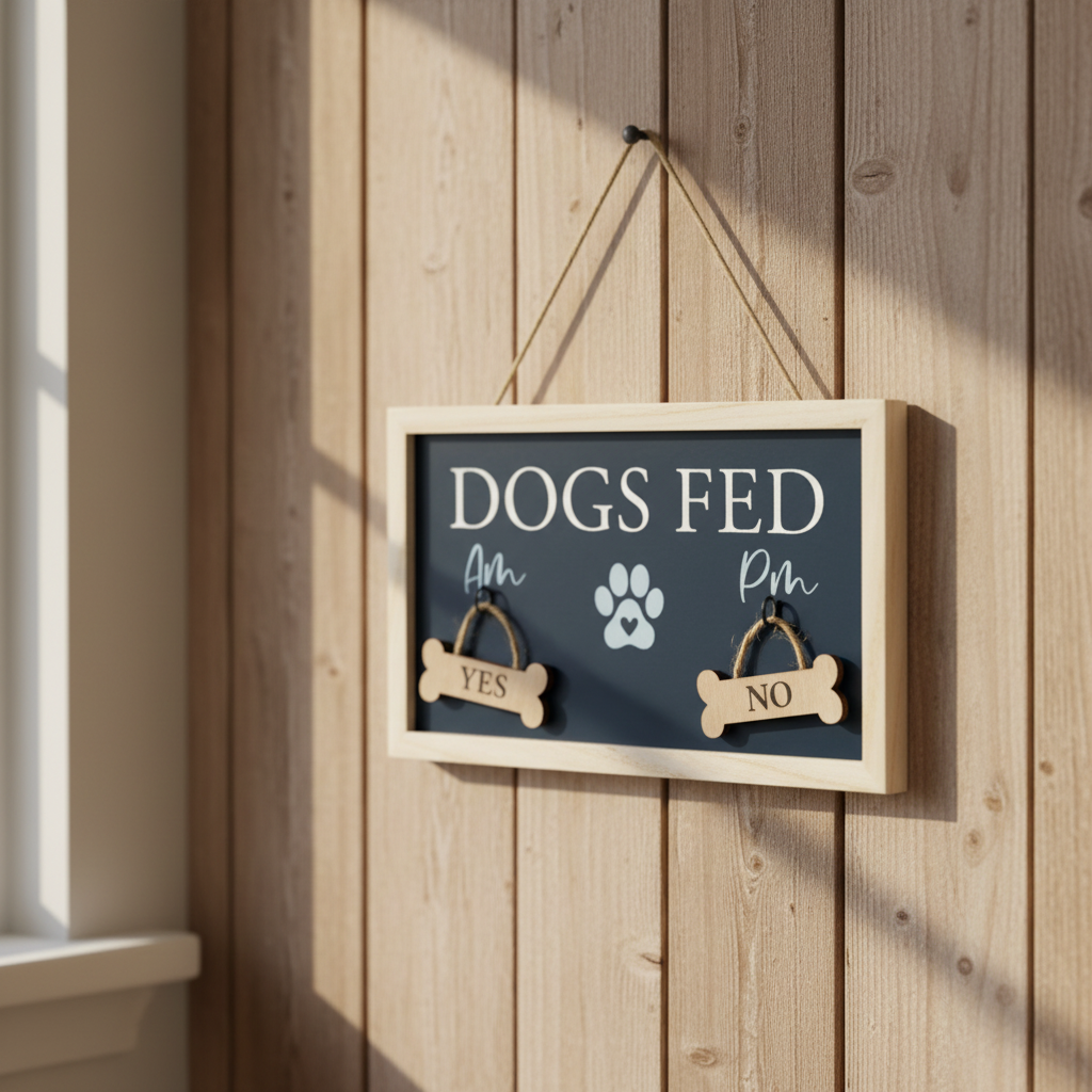 Dogs Fed Hanging Sign - lifestyle