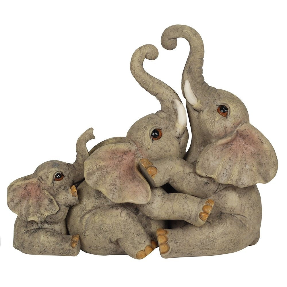 Elephant Family Embrace Ornament