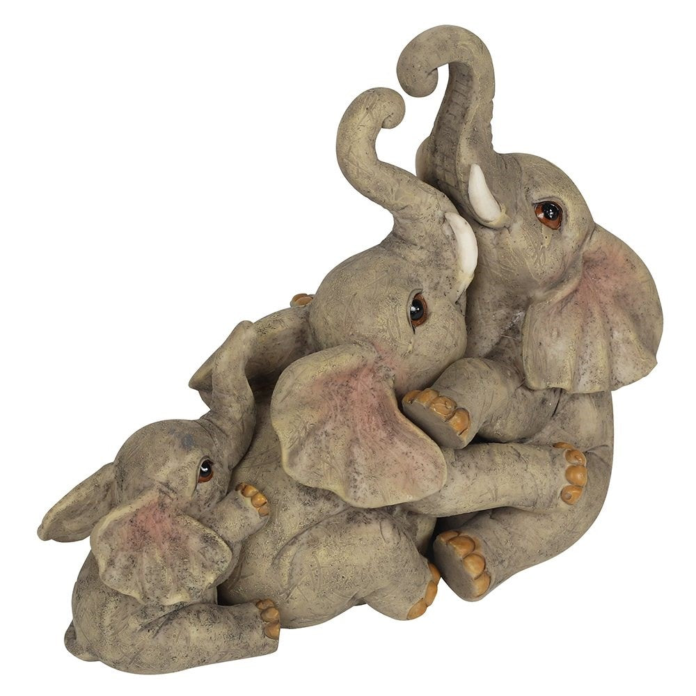 Elephant Family Embrace Ornament
