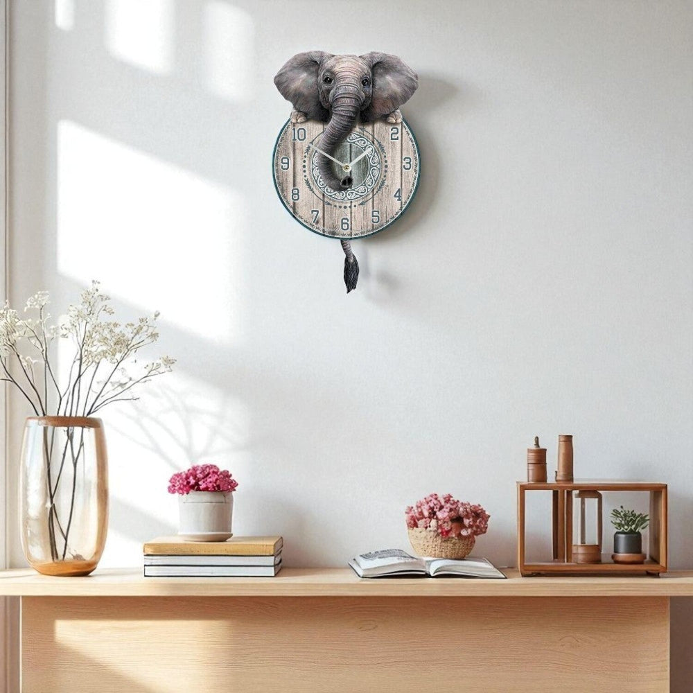 Trunkin' Tickin' Elephant Pendulum Clock