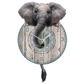 Elephant pendulum clock with “Trunkin' Tickin'” design, fun animal-themed decor
