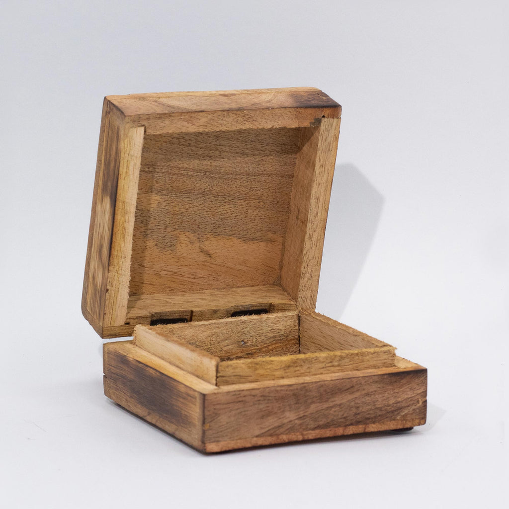 Wood & Enamel Lidded Box - 2 Sizes To Choose From