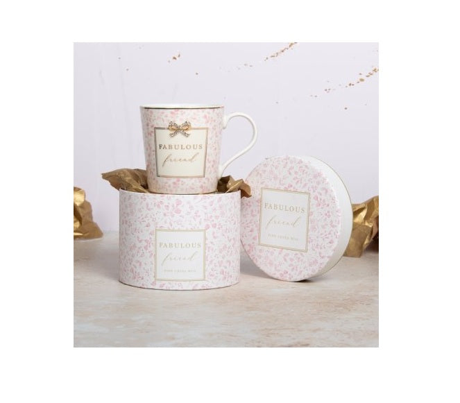 Fabulous Friend Pink China Mug & Gift Box