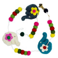 Felt elephant wall hanging with cute handcrafted detail, ideal for adding charm to any room