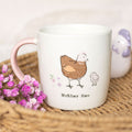 Mother hen themed ceramic mug, a cosy and rustic mug for tea or coffee