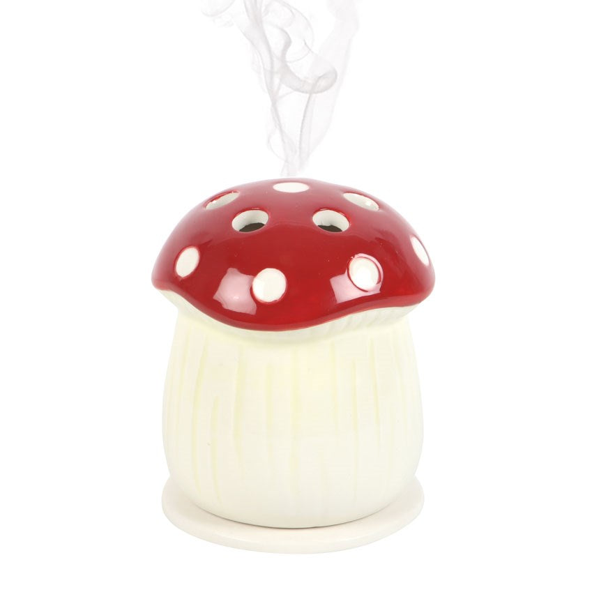 Ceramic Mushroom Shaped Incense Cone Burner
