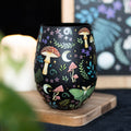 Forest mushroom stemless wine glass, decorative and ideal for relaxing drinks