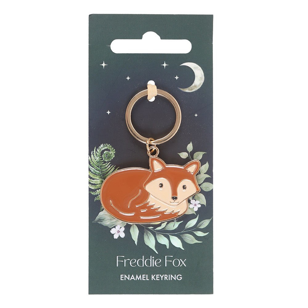 Freddie The Fox Shaped Metal & Enamel Keyring