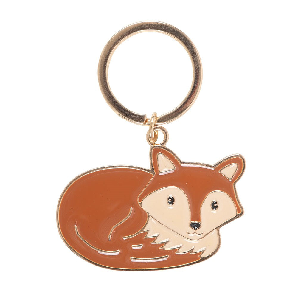 Freddie The Fox Shaped Metal & Enamel Keyring
