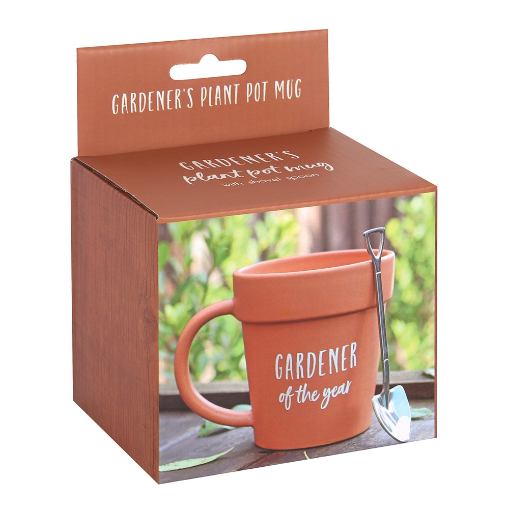 Gardener Of The Year Plant Pot Mug & Shovel Spoon