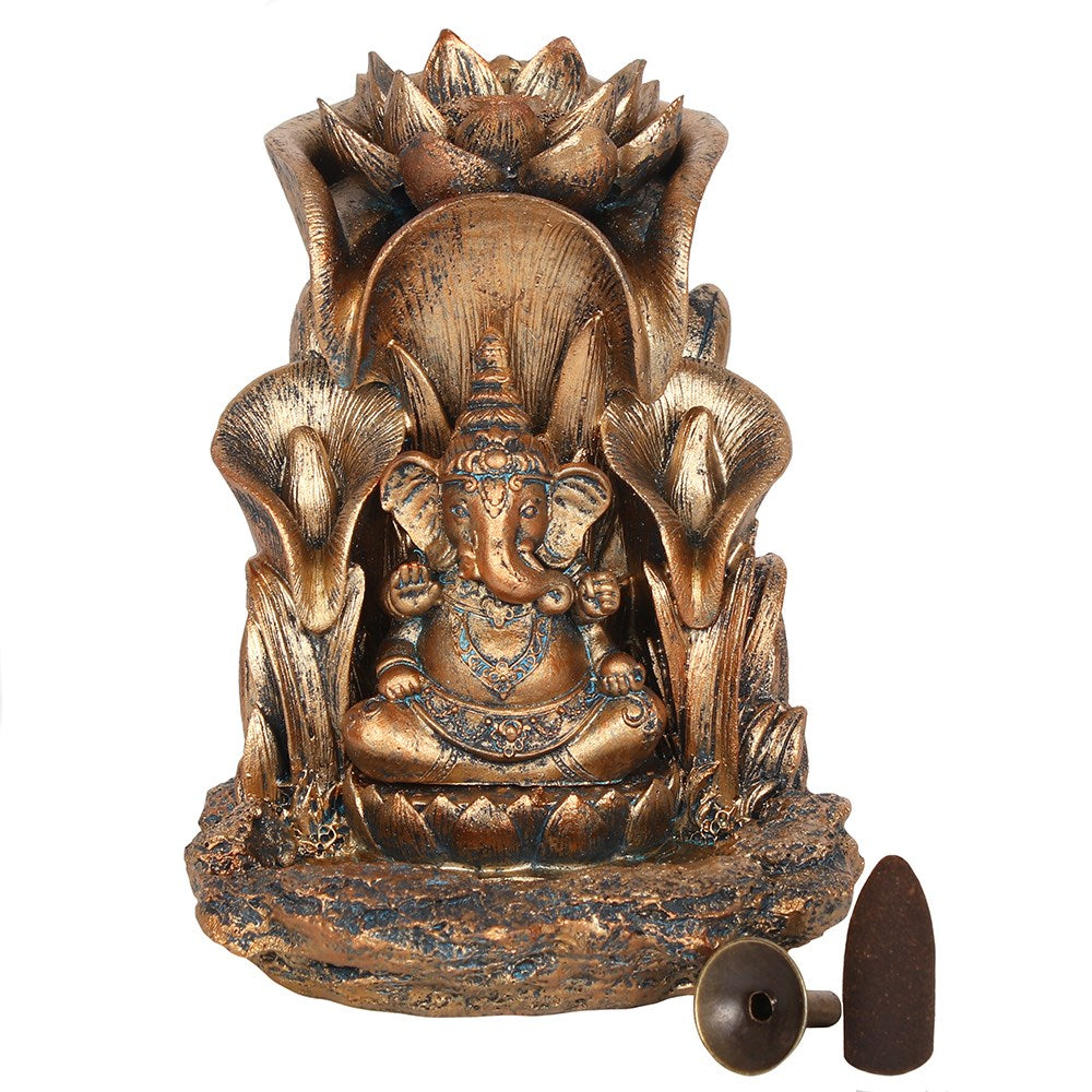 Bronze Coloured Ganesh Backflow Incense Burner