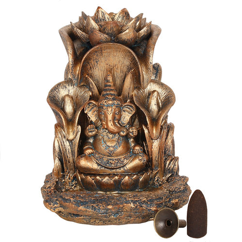 Bronze Coloured Ganesh Backflow Incense Burner