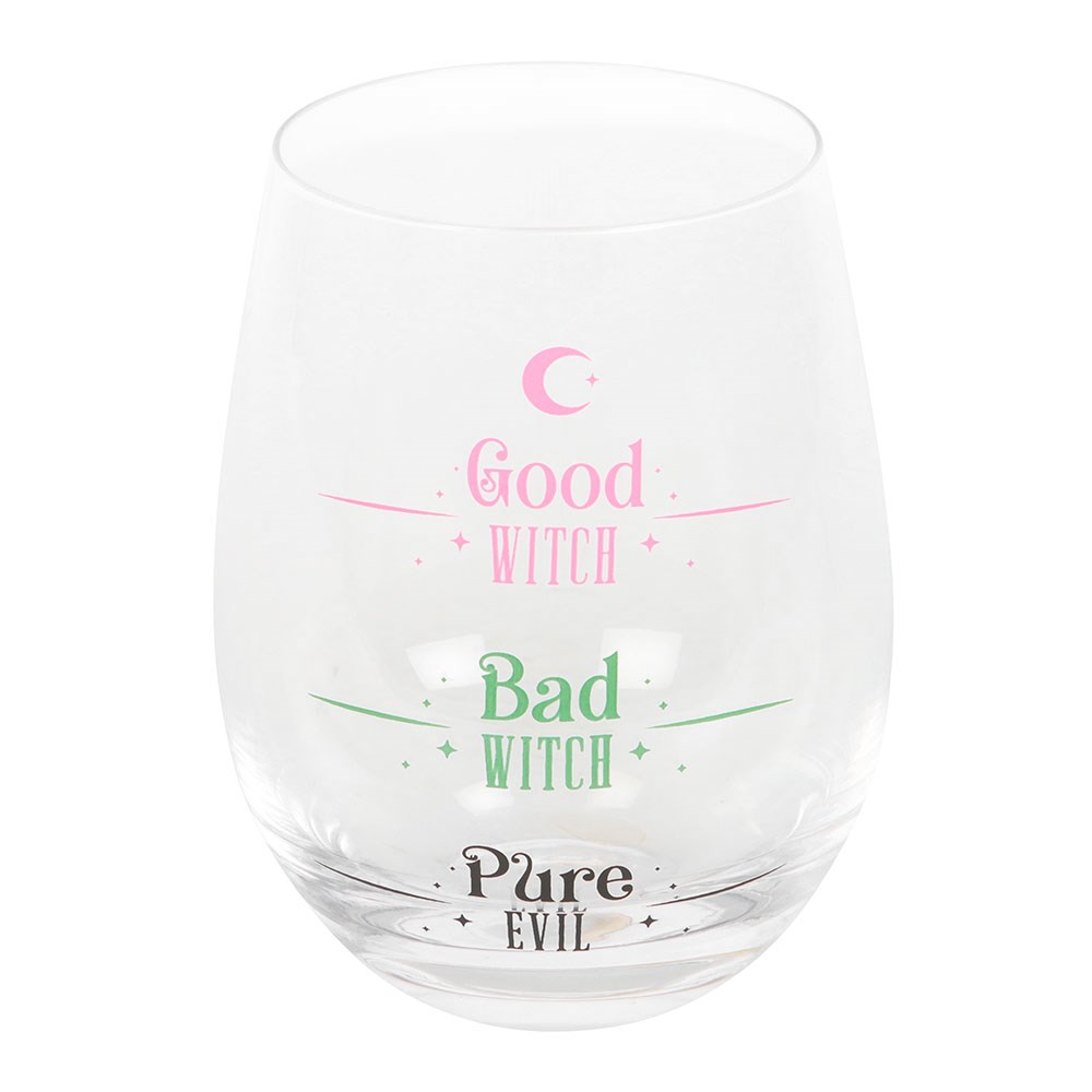 Good Witch Bad Witch Stemless Wine Glass