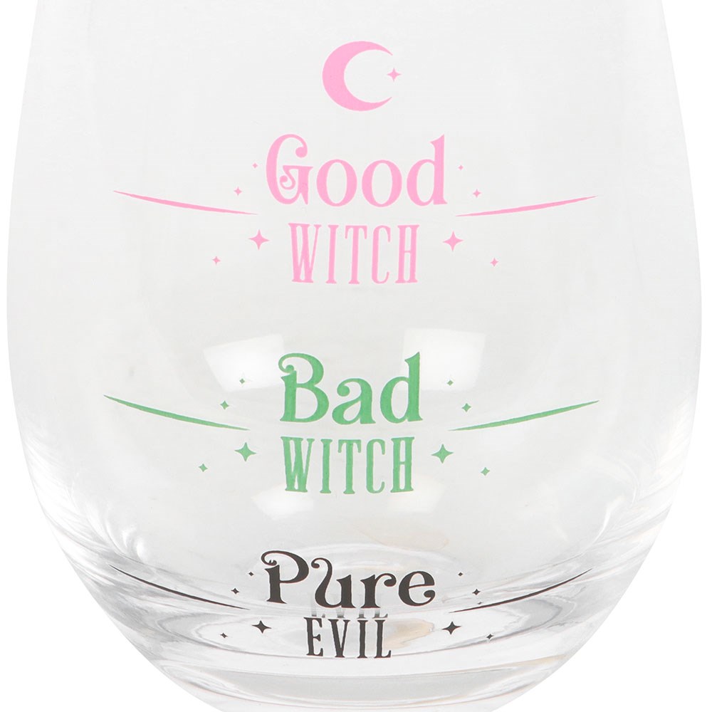 Good Witch Bad Witch Stemless Wine Glass