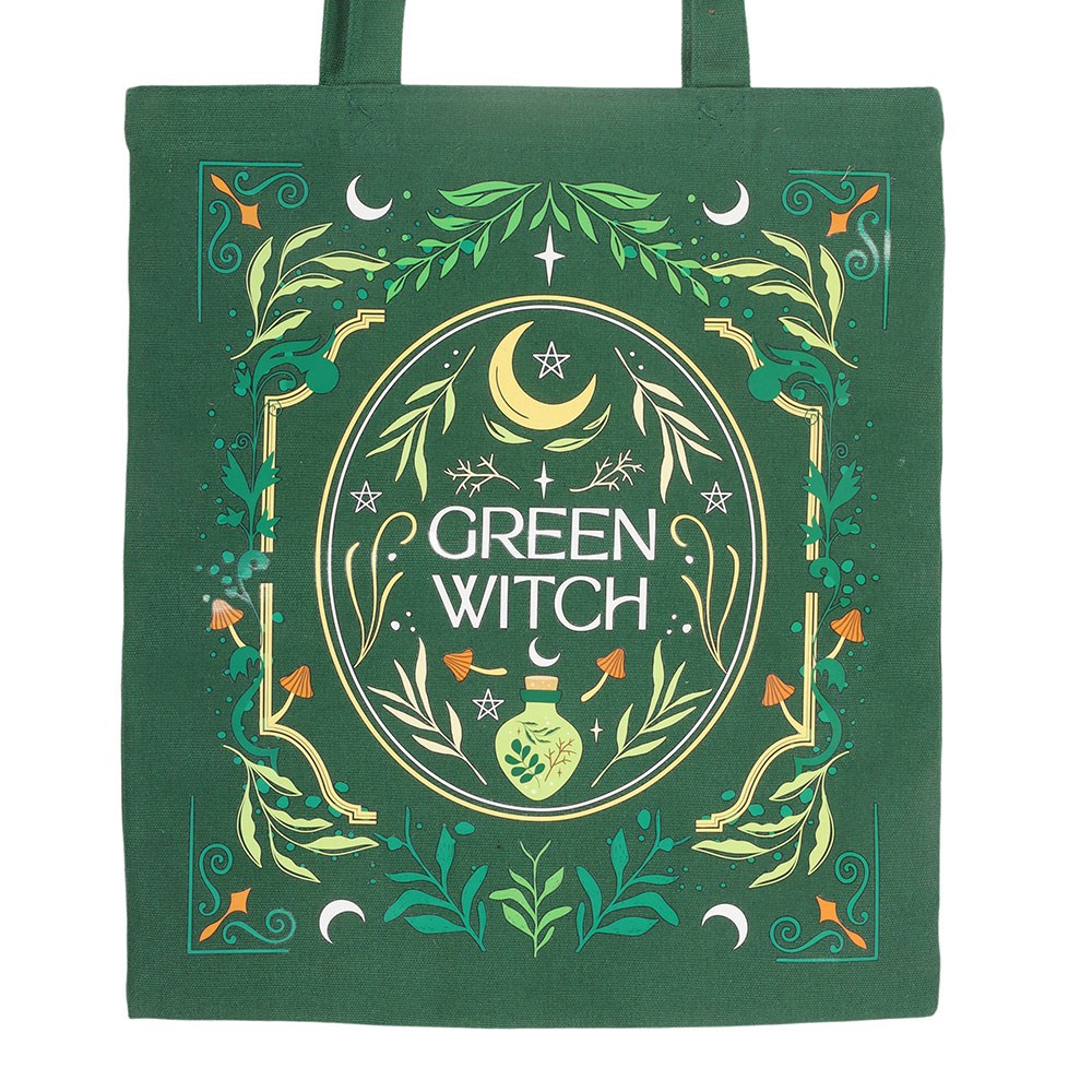 Green Witch Polycotton Tote Bag
